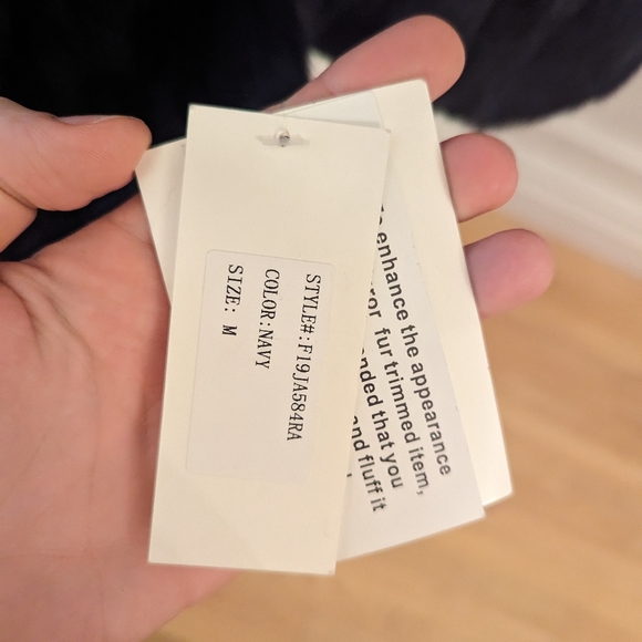 Adrienne Landau Navy Blue Rabbit Fur Jacket - Picture 5 of 16